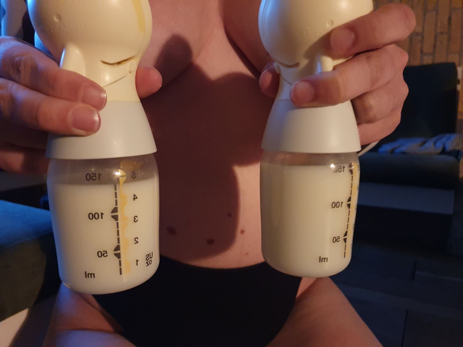 Lactation part 4; Hucow pumping and posing in a farm cottage