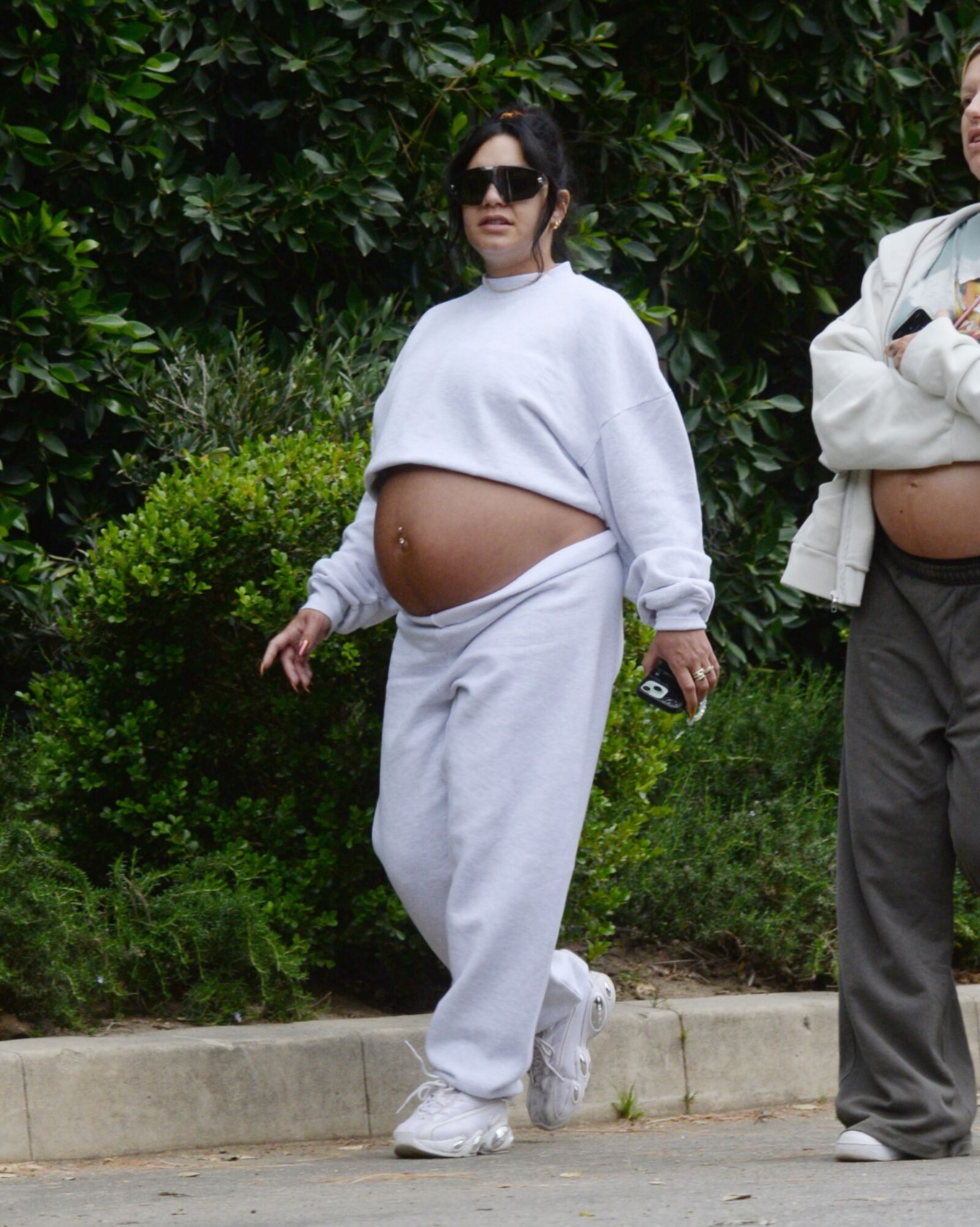 Vanessa Hudgens with huge pregnant belly out for a hike in LA