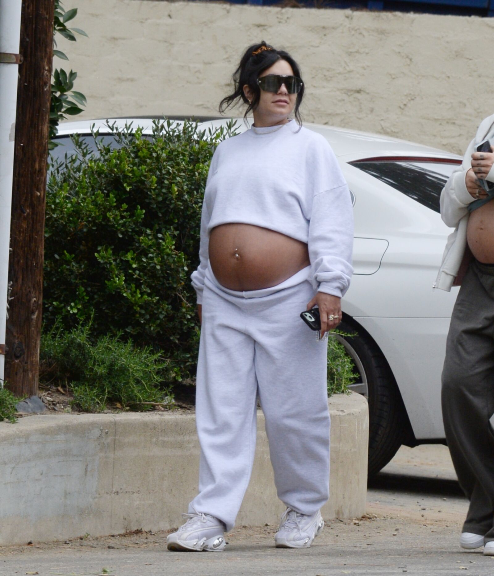 Vanessa Hudgens with huge pregnant belly out for a hike in LA