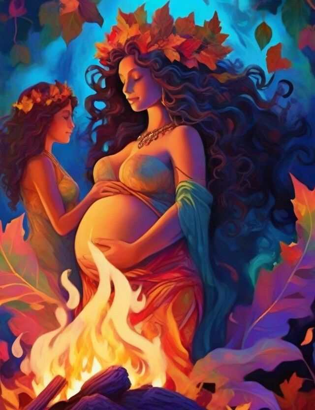 Pregnant Priestess of the Great Mother Goddess