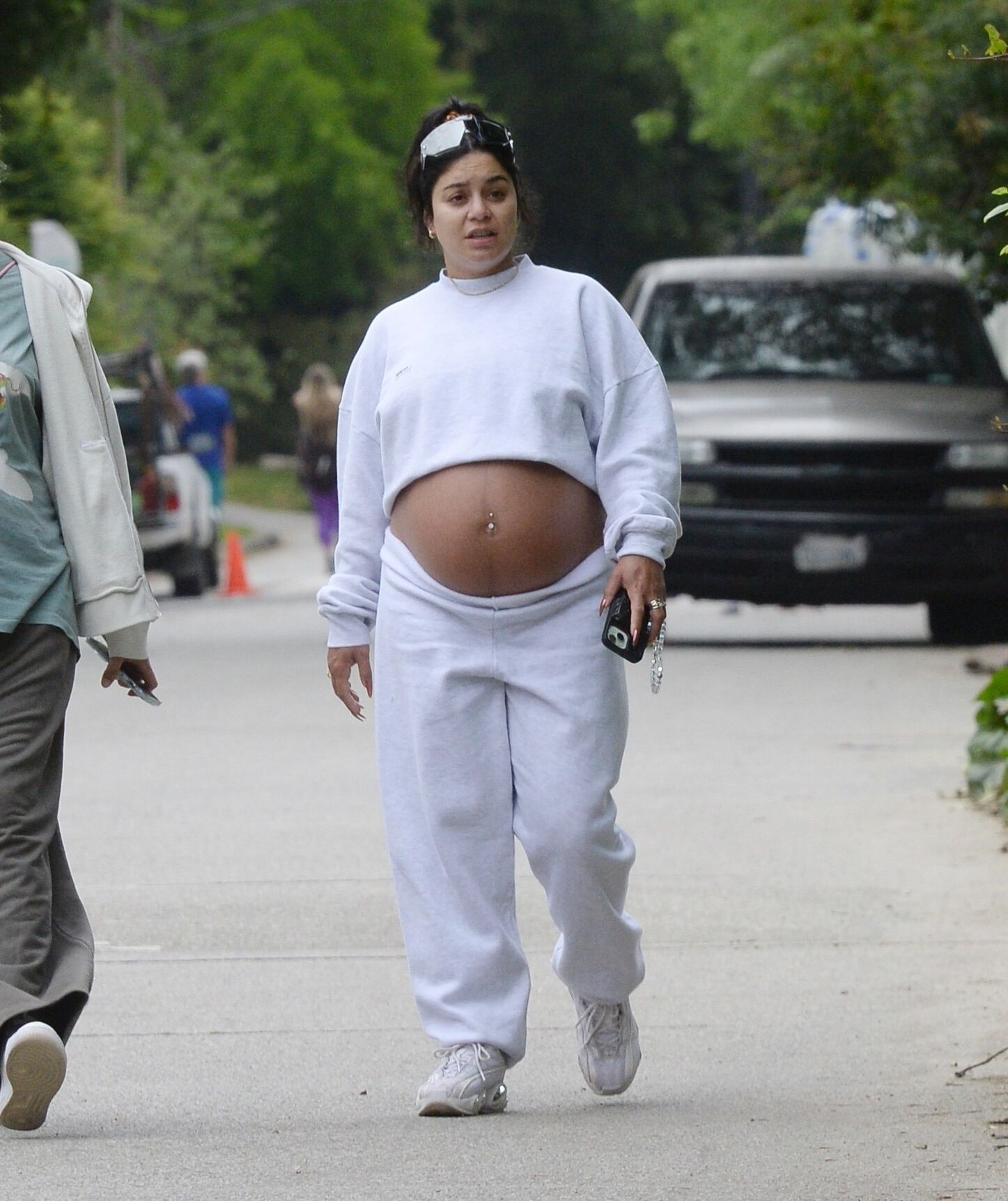 Vanessa Hudgens with huge pregnant belly out for a hike in LA