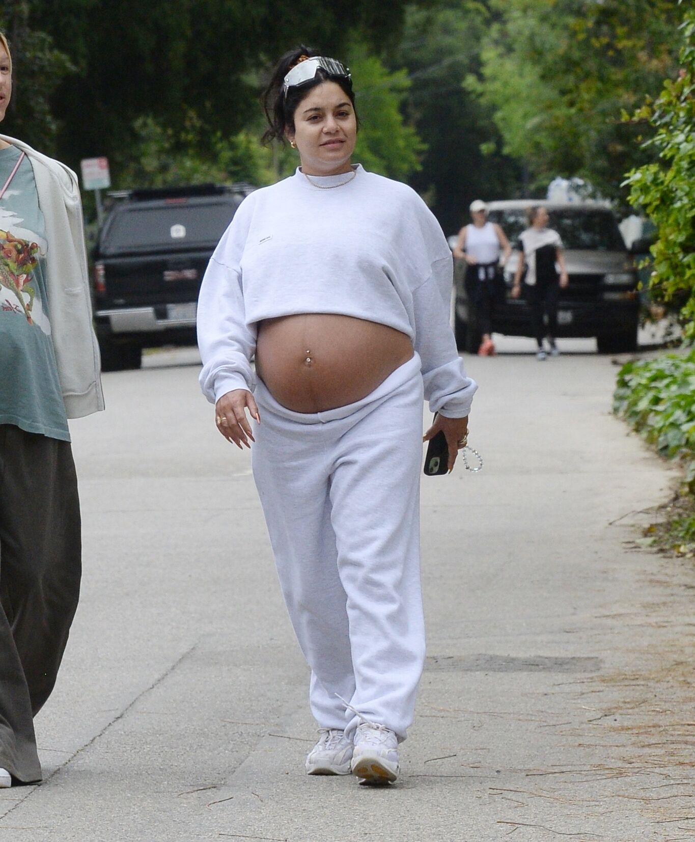 Vanessa Hudgens with huge pregnant belly out for a hike in LA