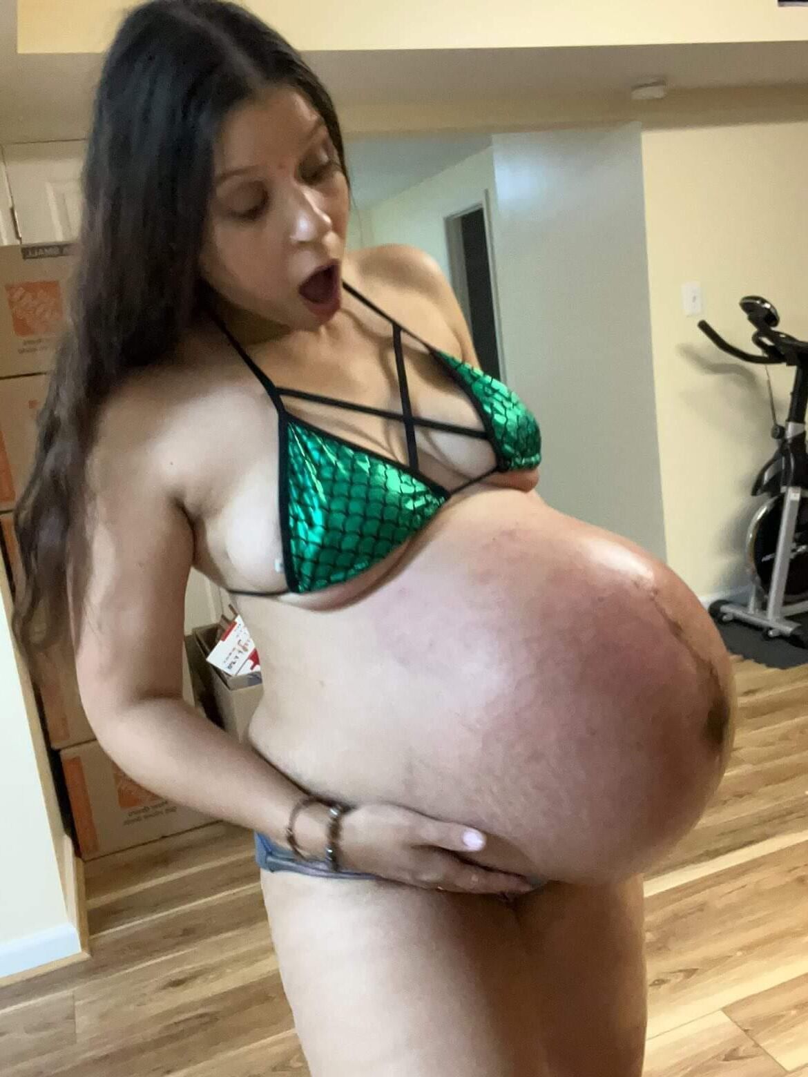 Huge pregnant belly