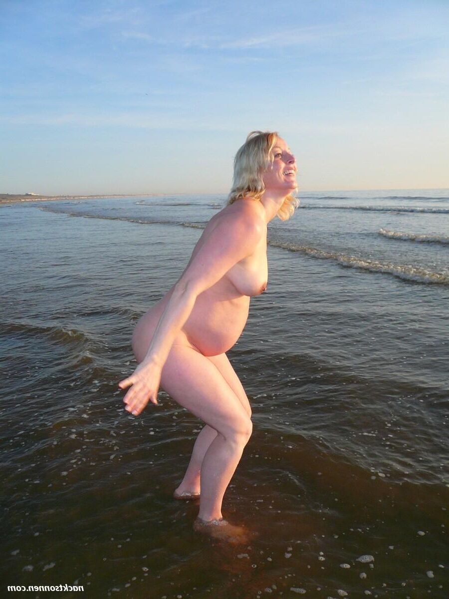 Blonde German pregnant wife on vacation