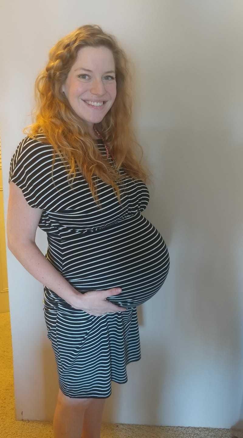 Pregnant redhead