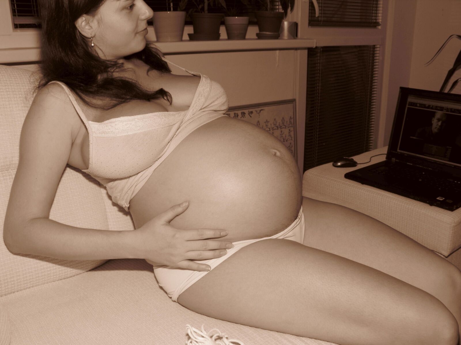 Pregnant mom at home