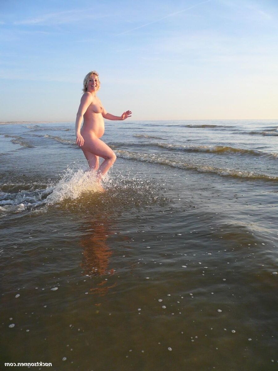 Blonde German pregnant wife on vacation