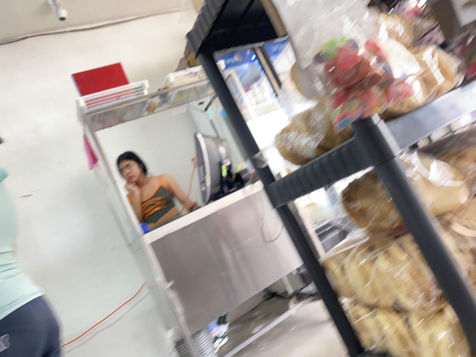 Butcher shop// candid young milf prggo and saleswoman