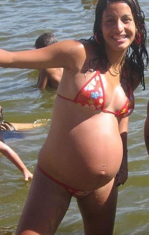 July 23 Preggers beach bikini and outdoors 