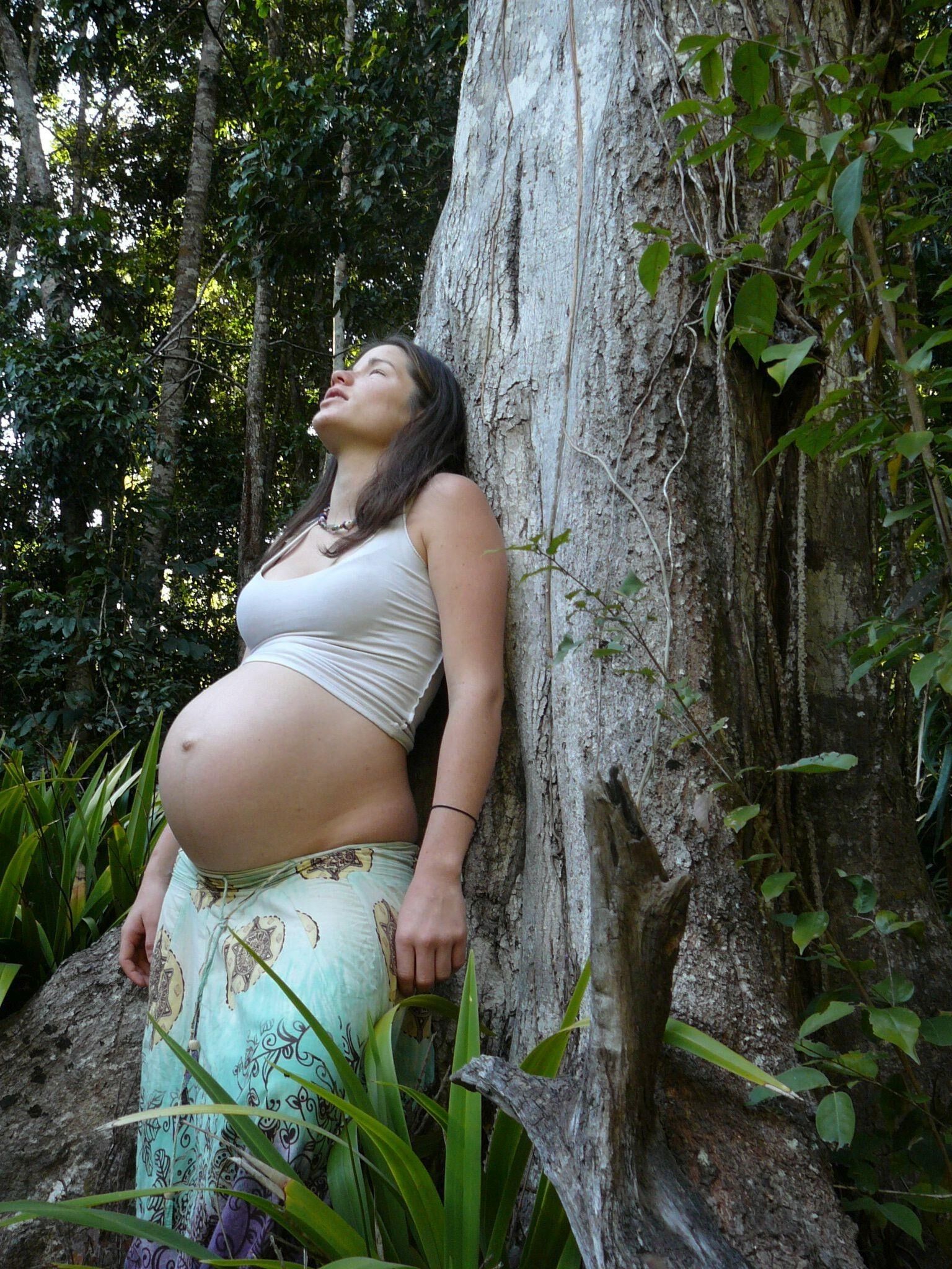 Pregnant girl in nature