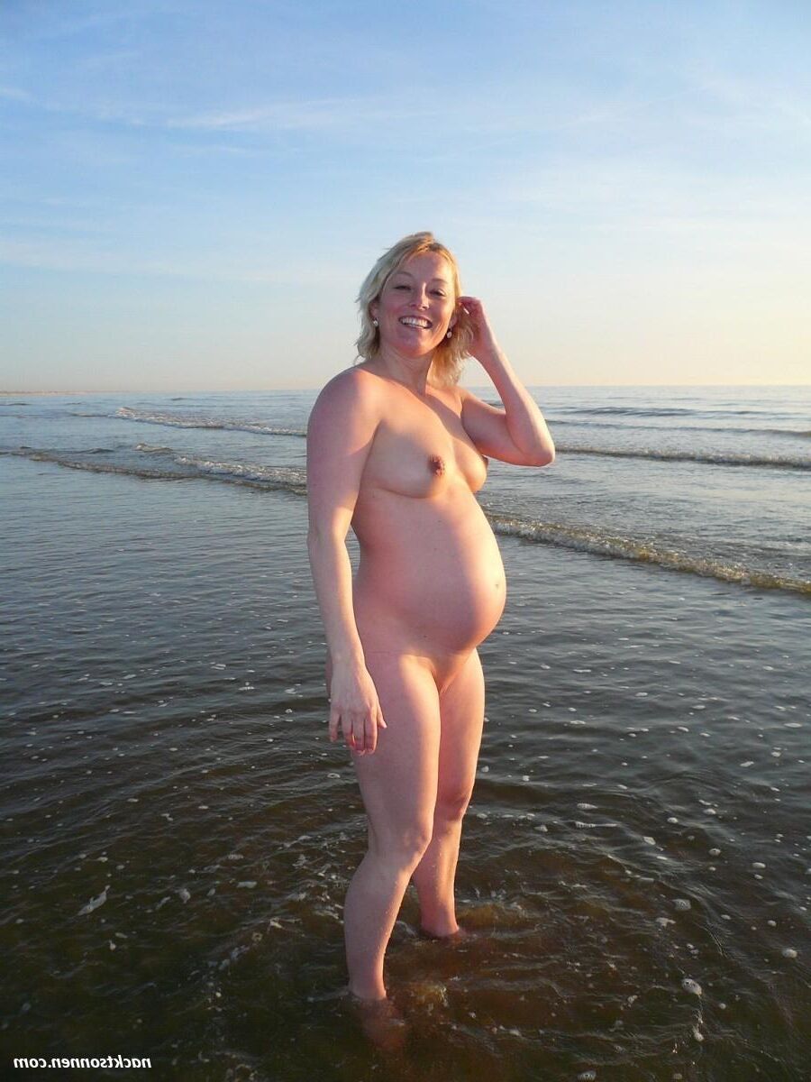 Blonde German pregnant wife on vacation