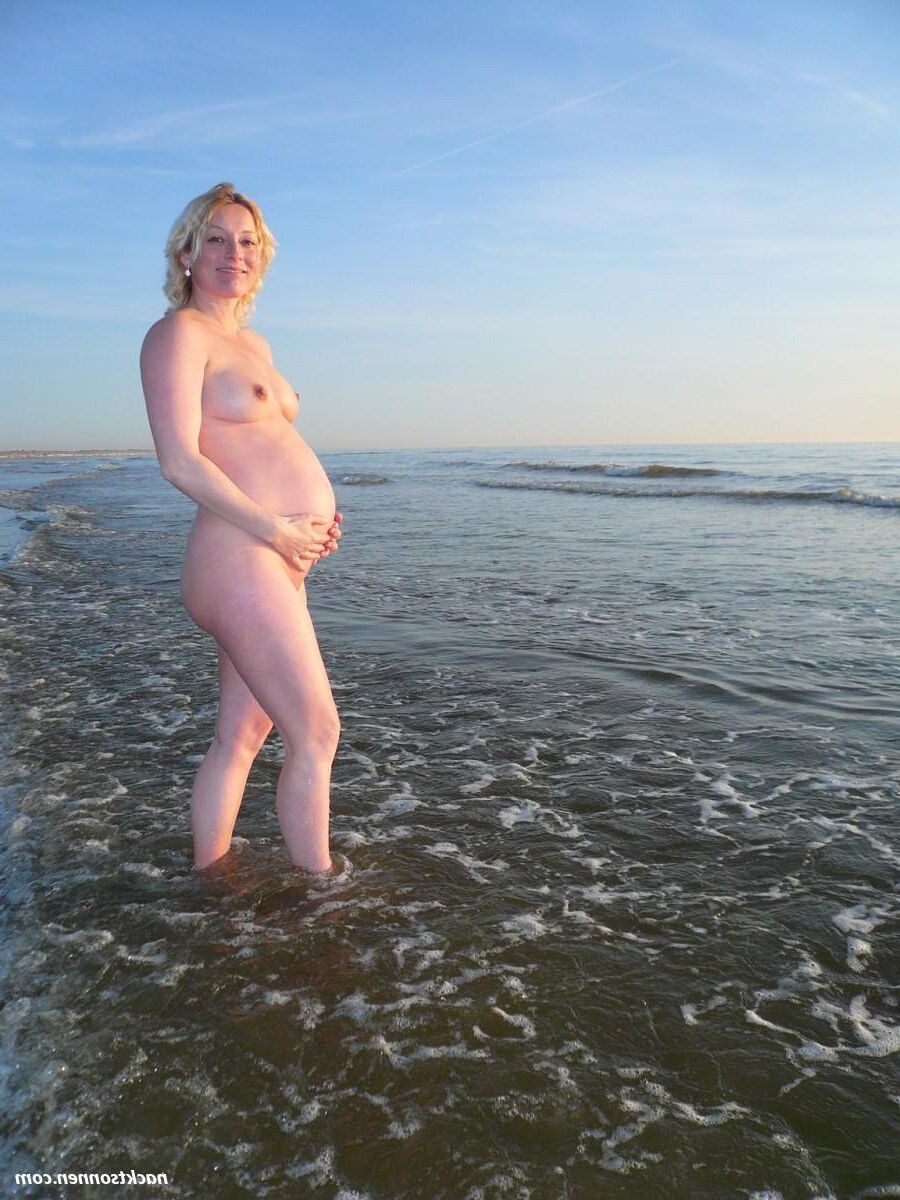 Blonde German pregnant wife on vacation