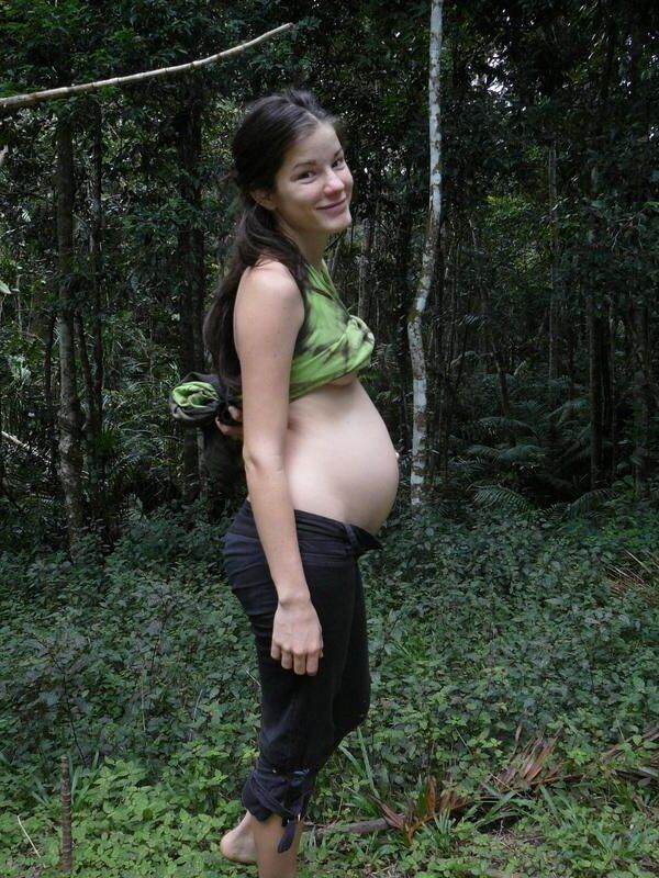 Pregnant girl in nature