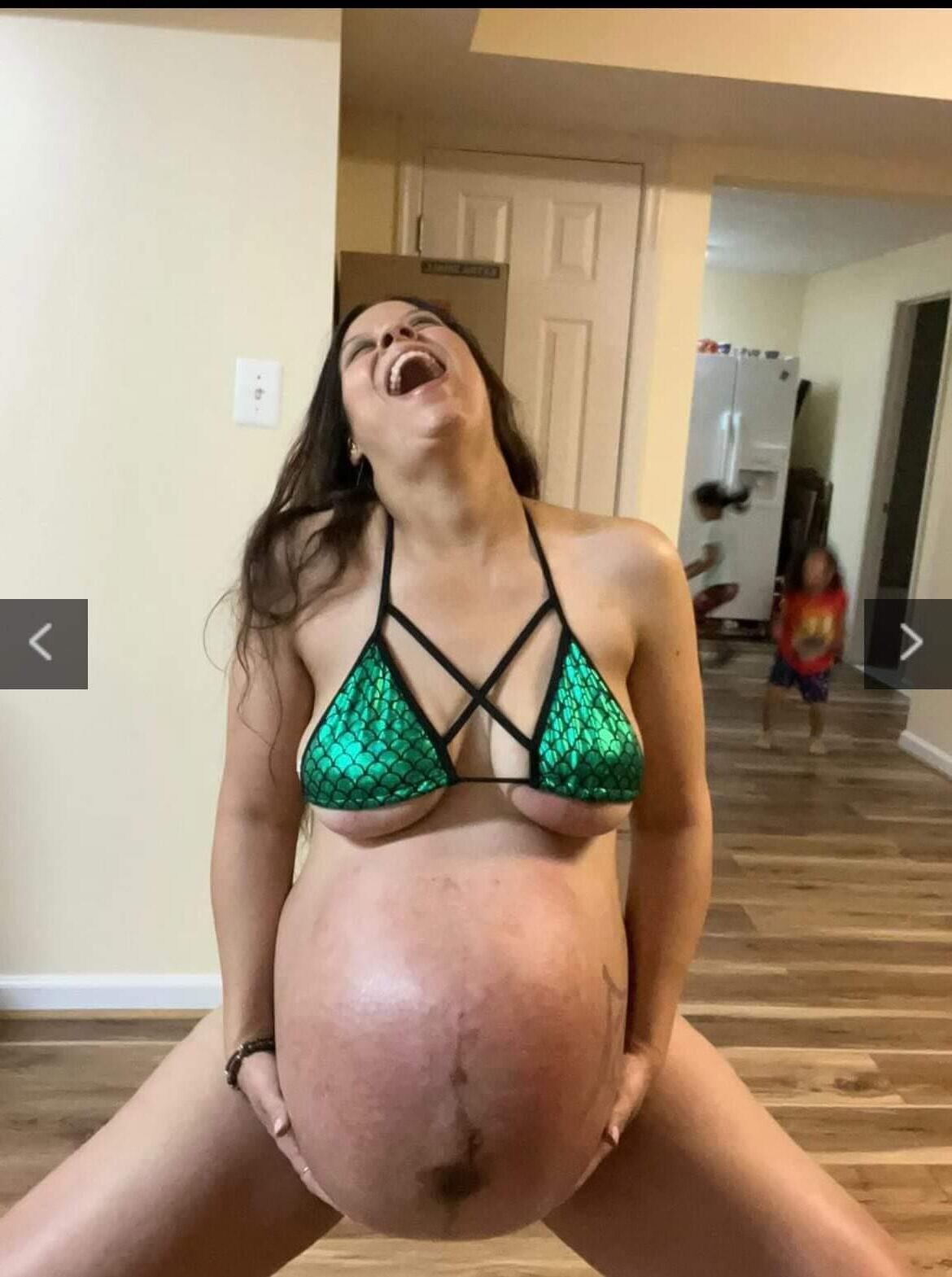 Huge pregnant belly