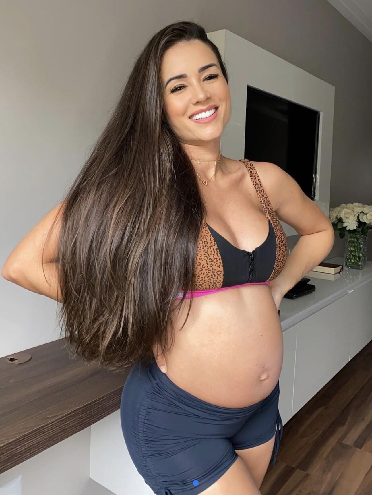 Beautiful Brazilian during two pregnancies