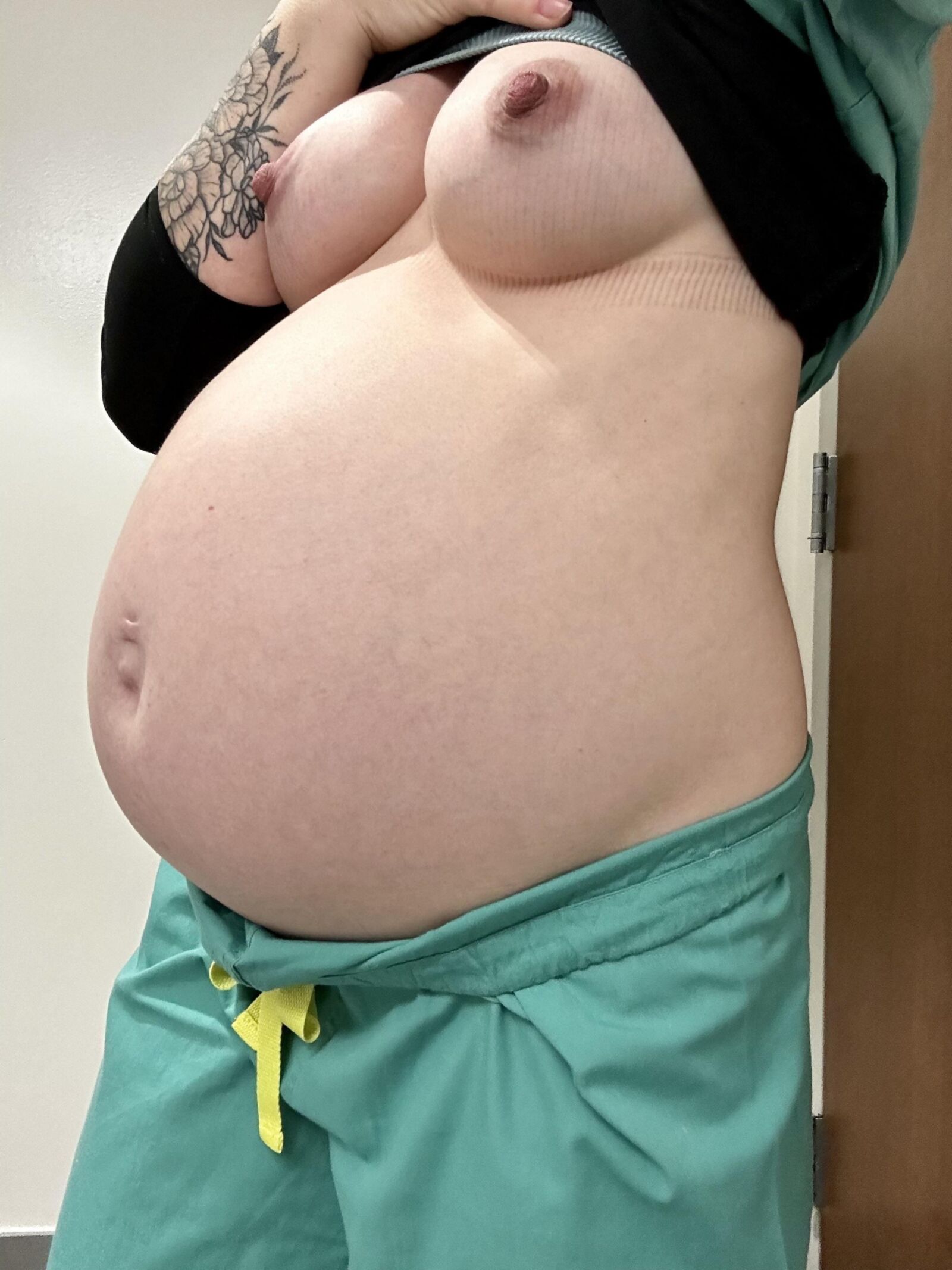 Pregnant wife huge belly