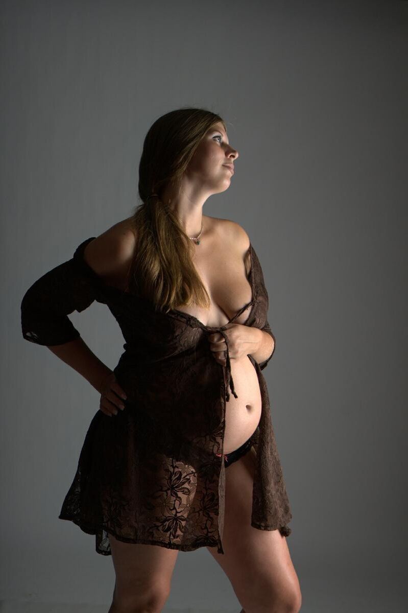 [Pregnant] sensual photo shoot of a young woman