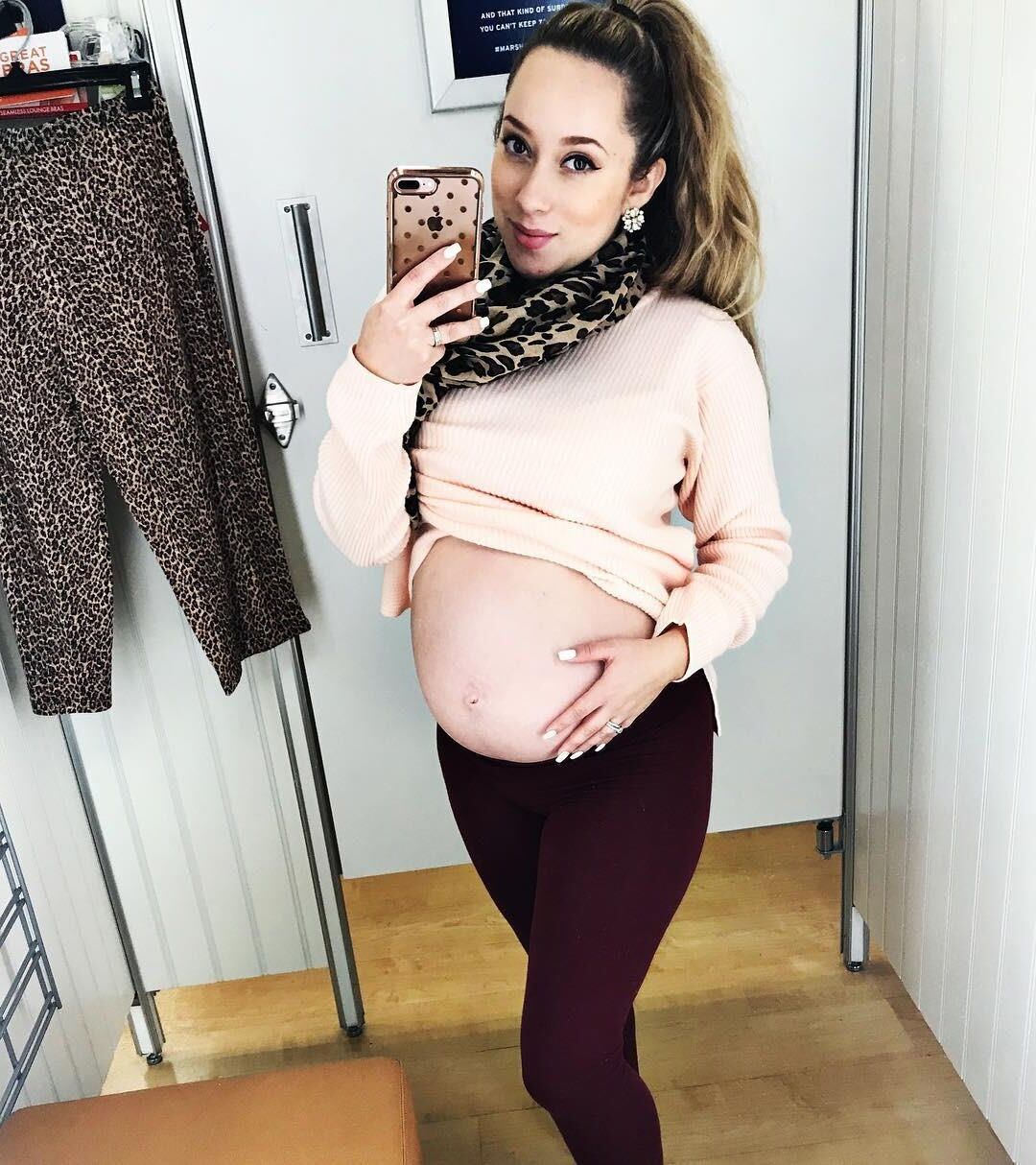 Pregnant mom Eliana with a huge preggo belly