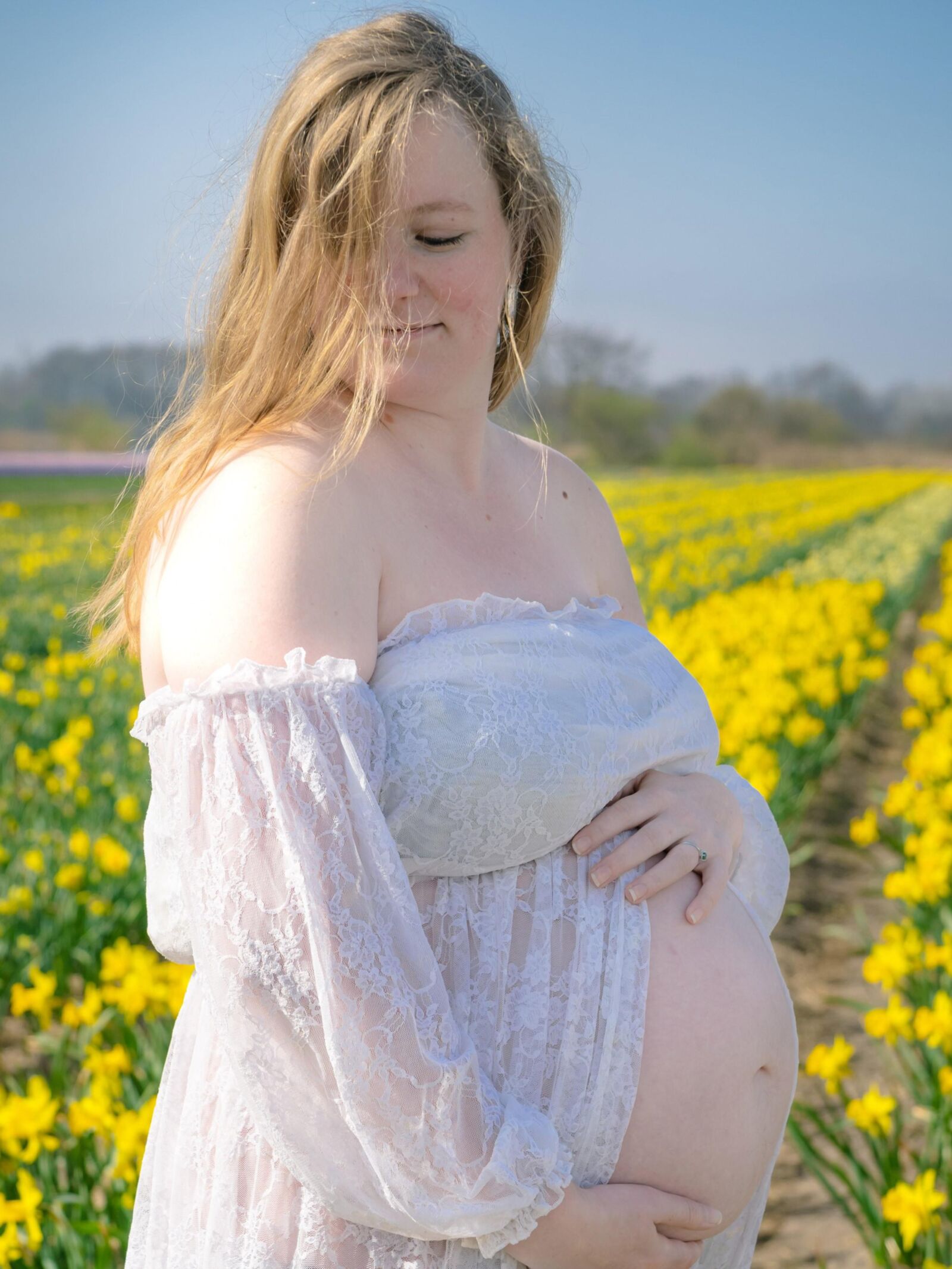 Lovely Pregnant Girl Posing Outdoors