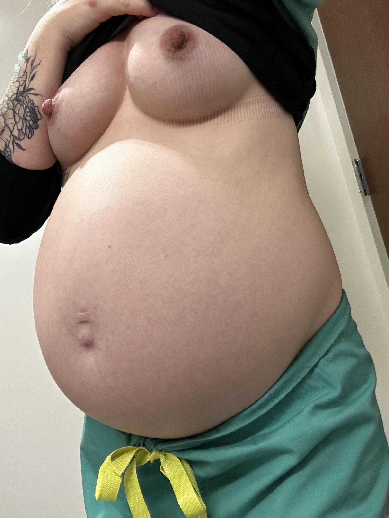 Pregnant wife huge belly