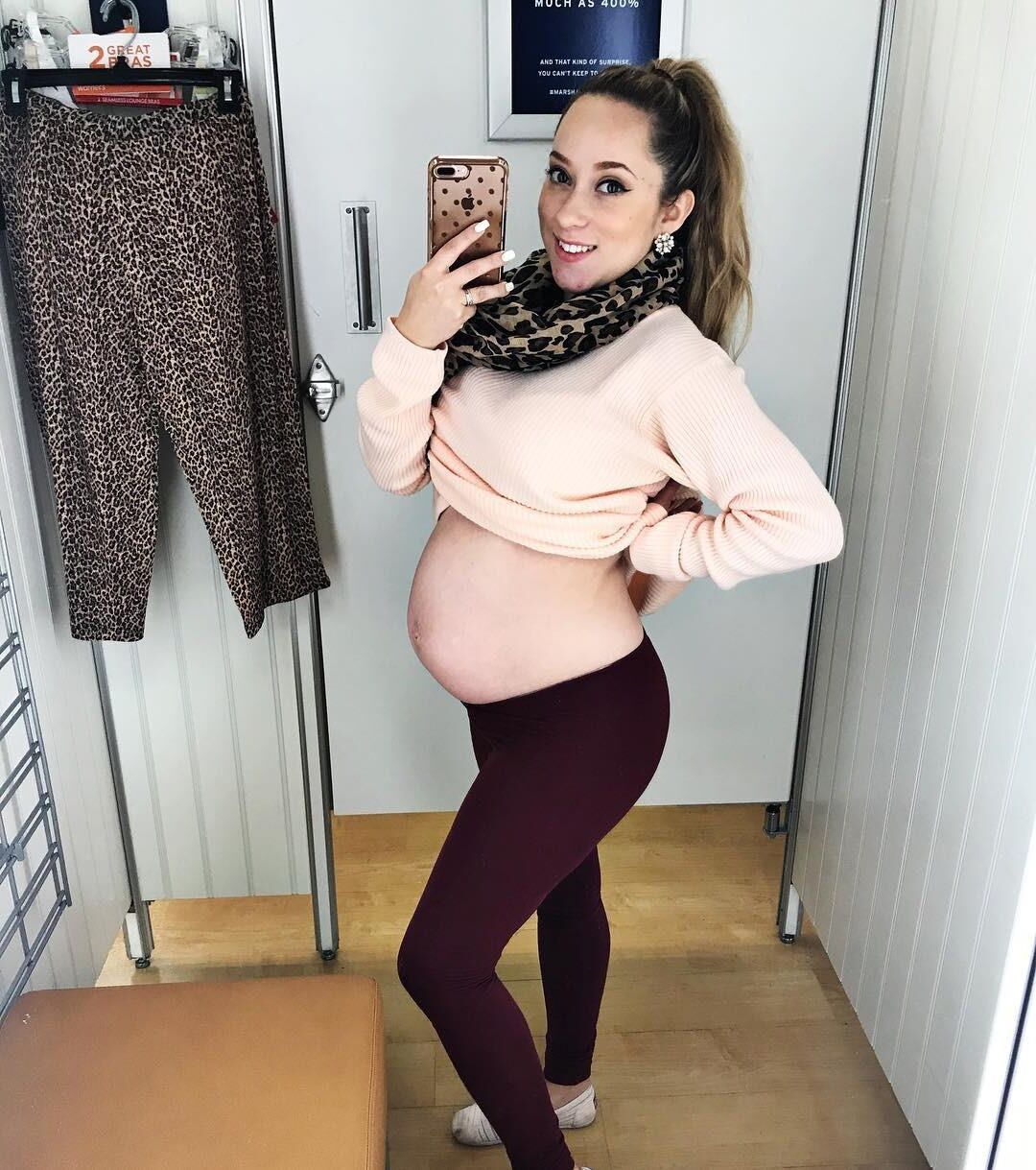 Pregnant mom Eliana with a huge preggo belly