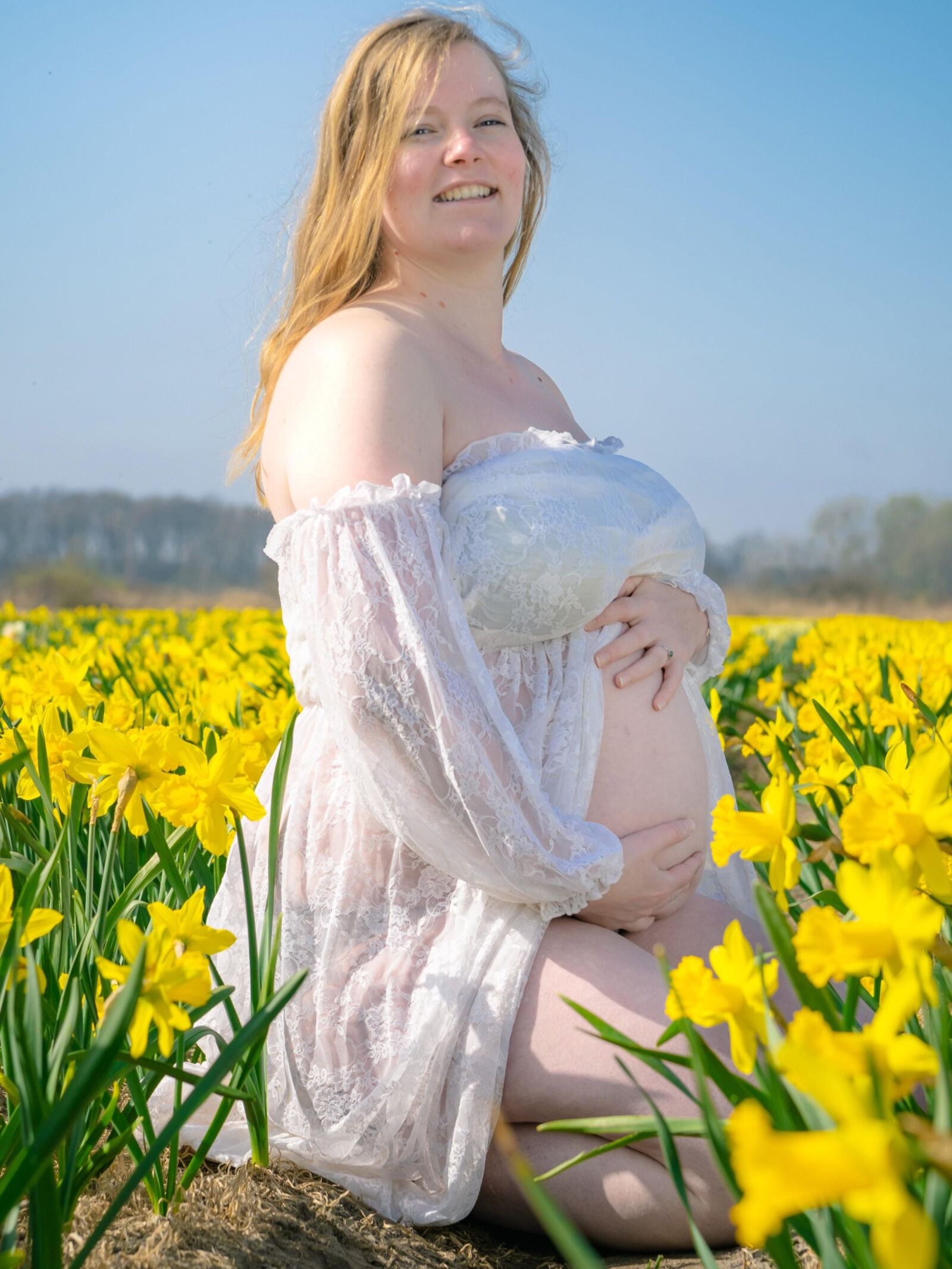 Lovely Pregnant Girl Posing Outdoors