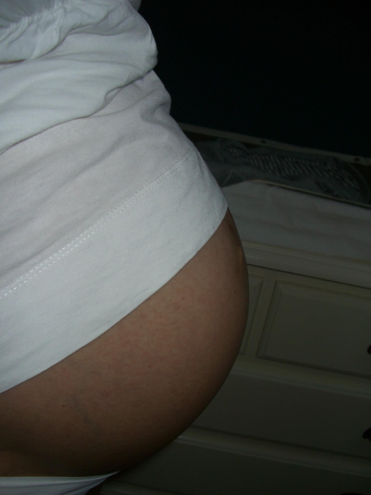 Mature pregnant woman reveals herself