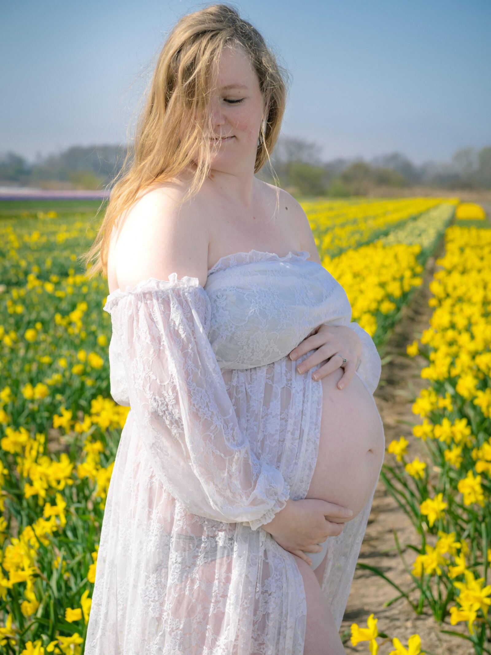 Lovely Pregnant Girl Posing Outdoors