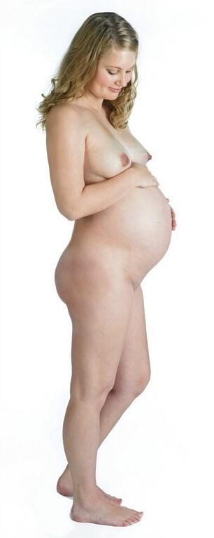 Pregnant women on white background compilation