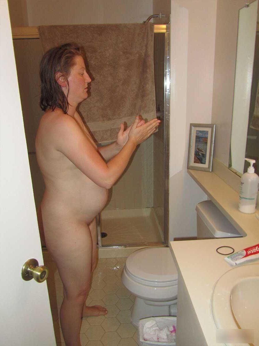 [Pregnant] woman walks around naked at home