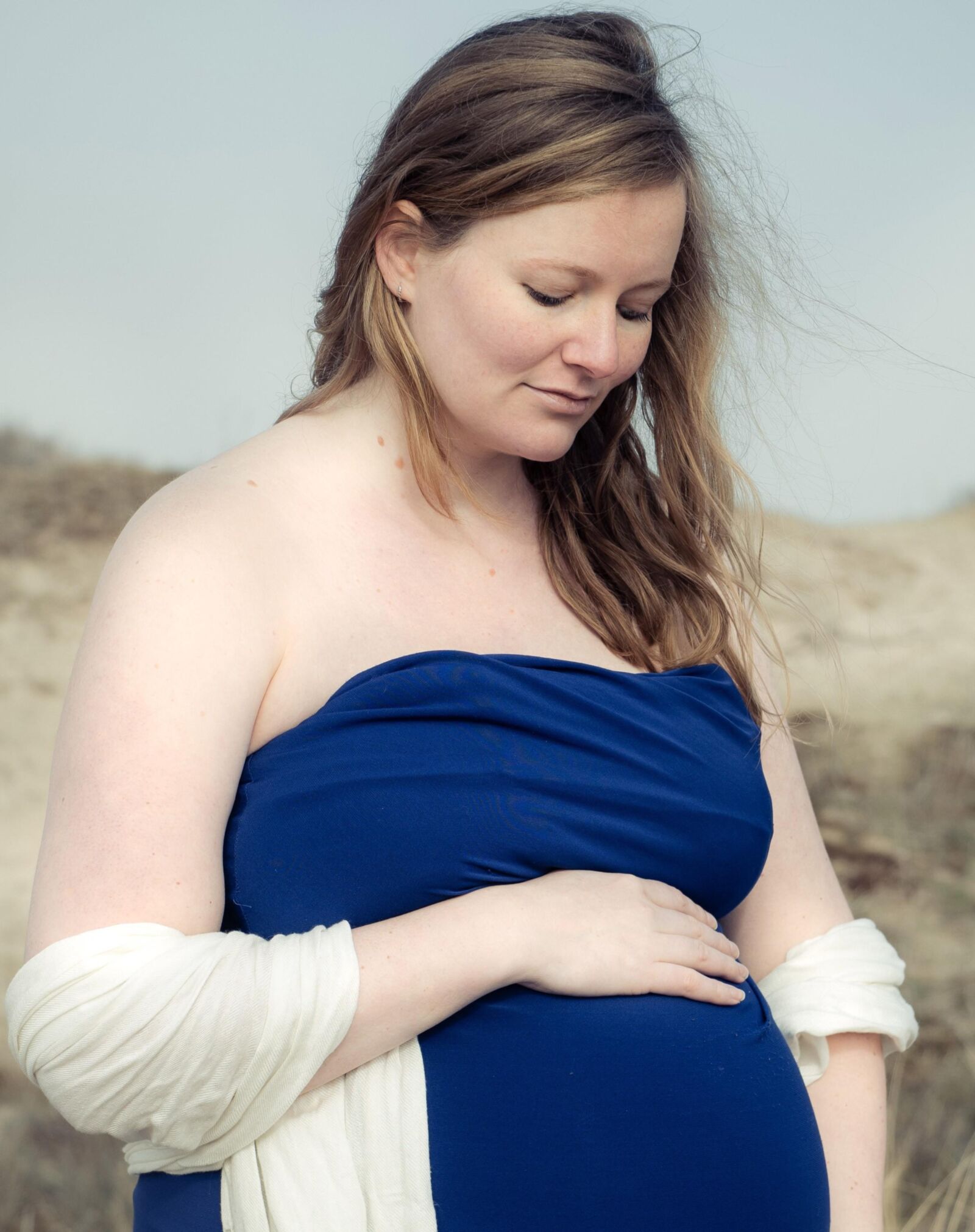 Lovely Pregnant Girl Posing Outdoors