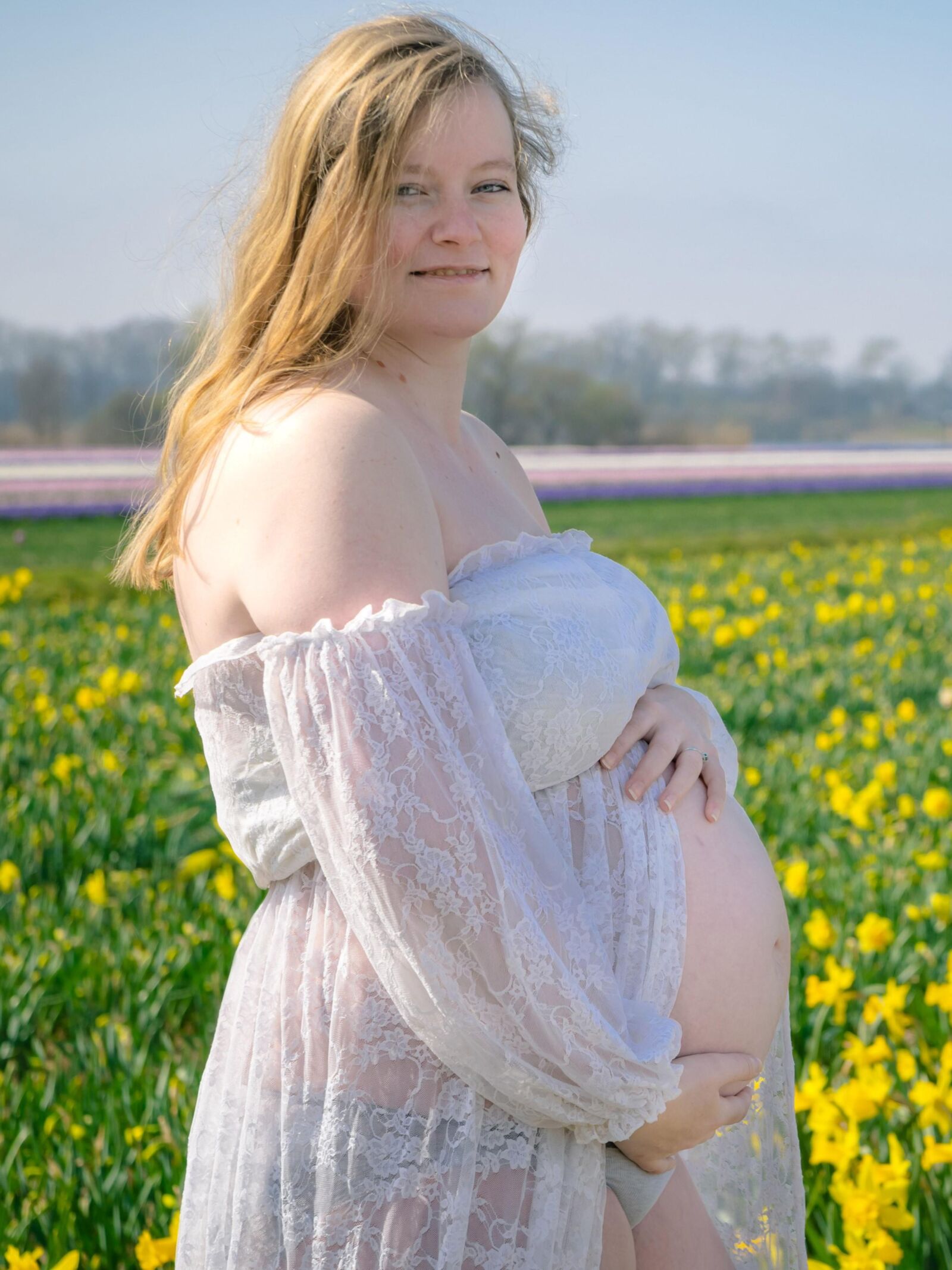 Lovely Pregnant Girl Posing Outdoors