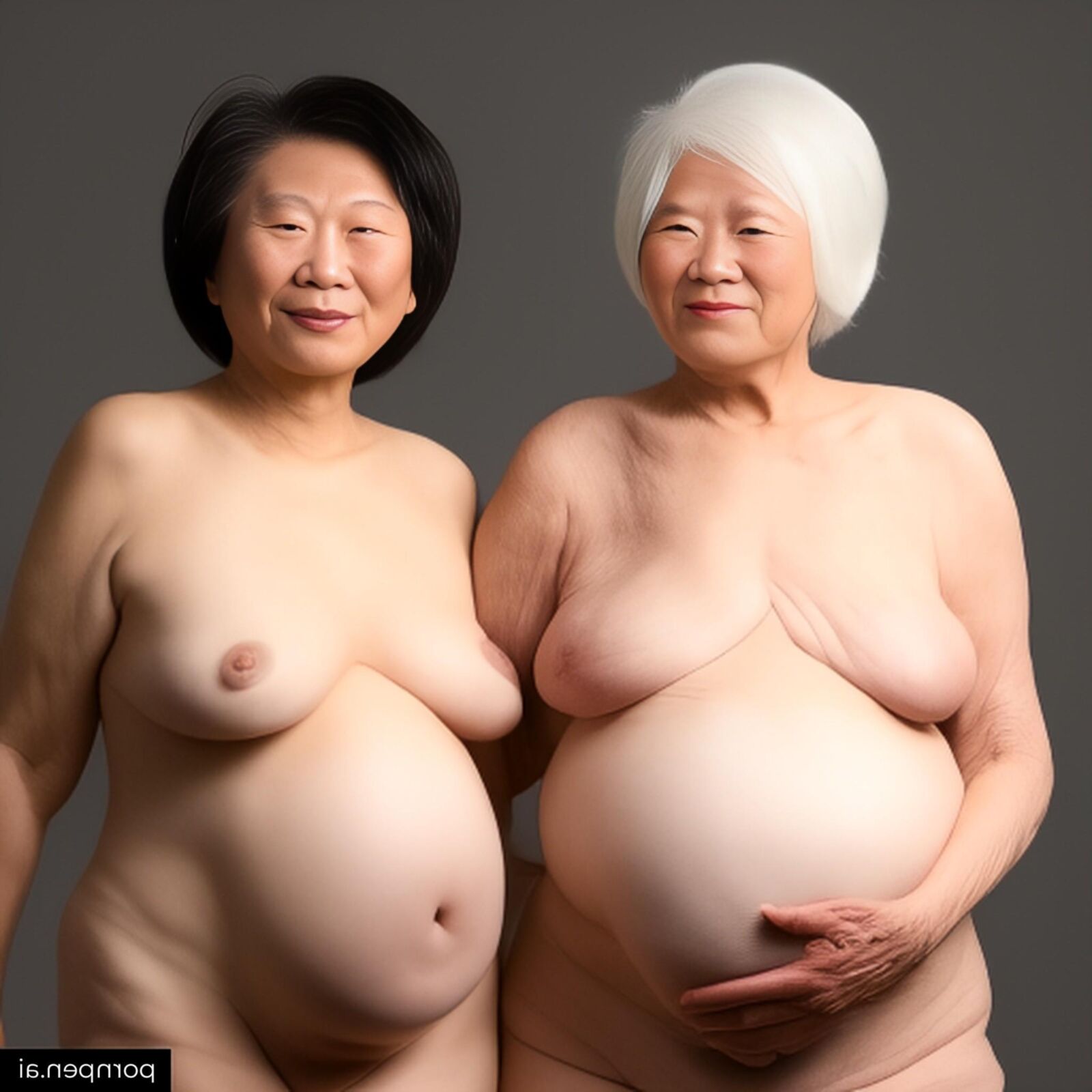 Pregnant asian grannies (AI)