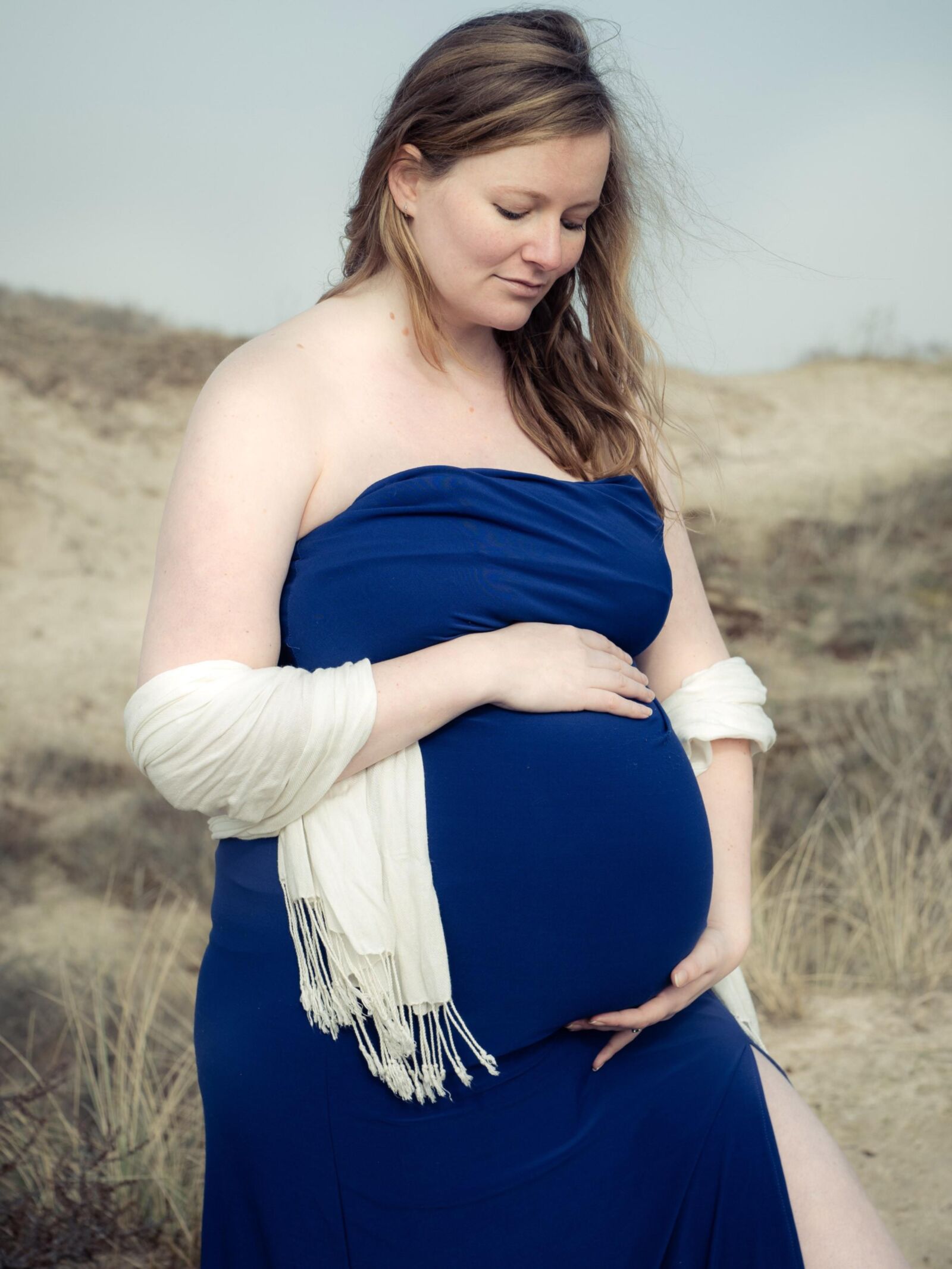 Lovely Pregnant Girl Posing Outdoors