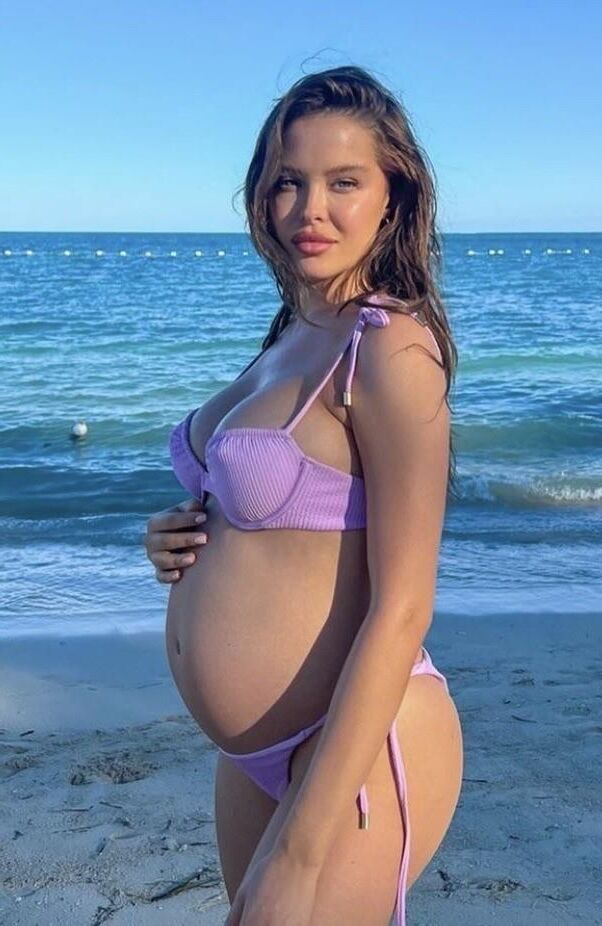 June 23 Pregnant beach bikini and outdoors 