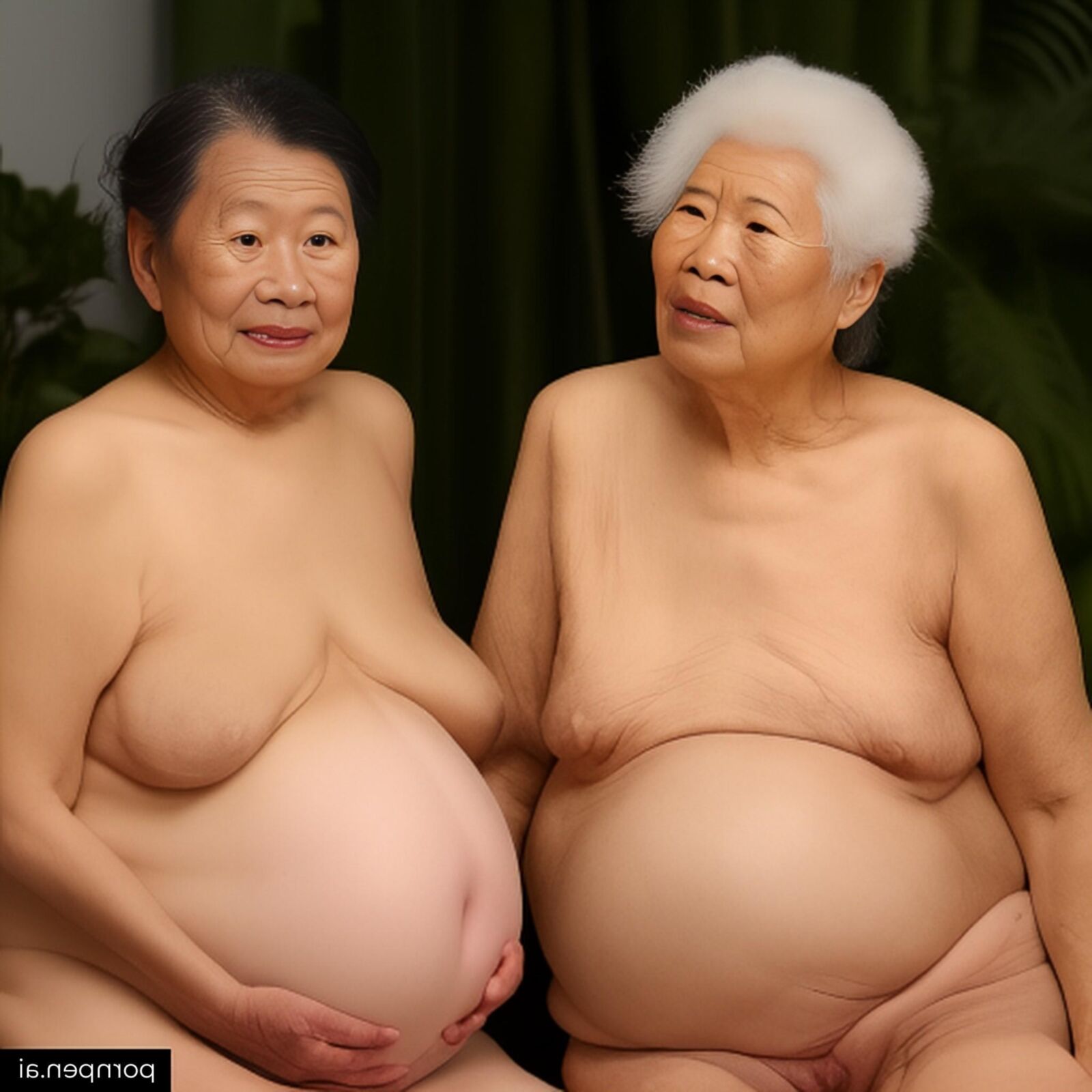 Pregnant asian grannies (AI)