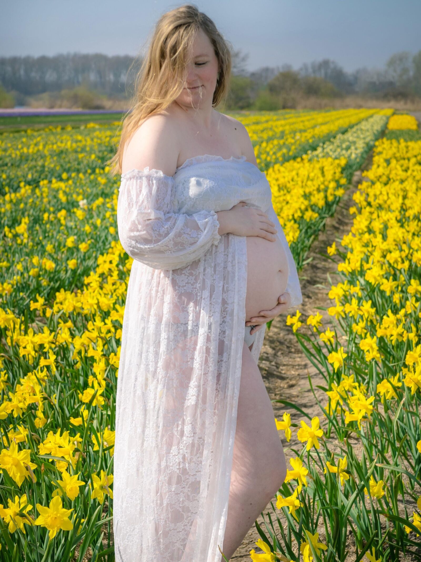 Lovely Pregnant Girl Posing Outdoors