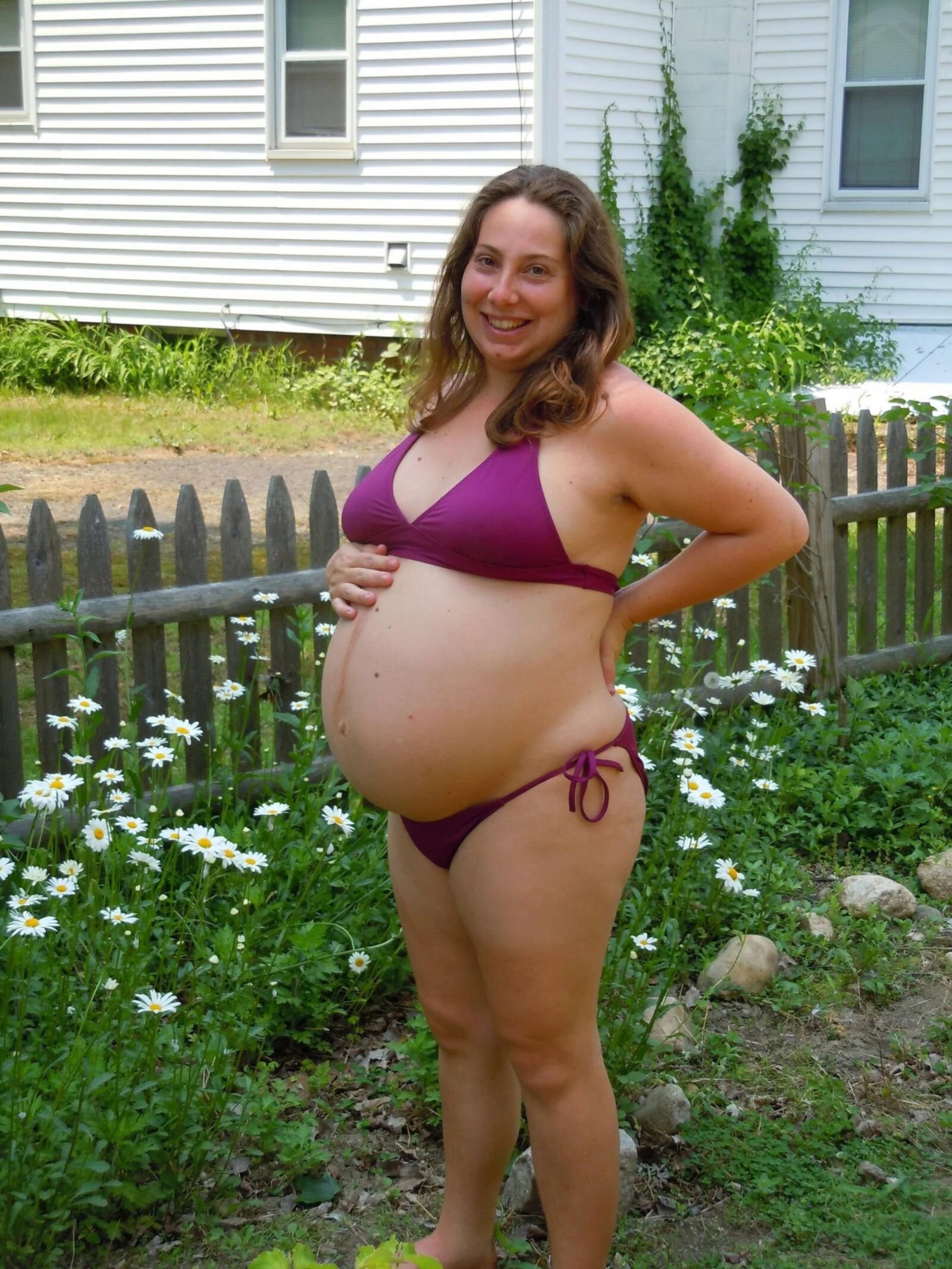 June 23 Pregnant beach bikini and outdoors 