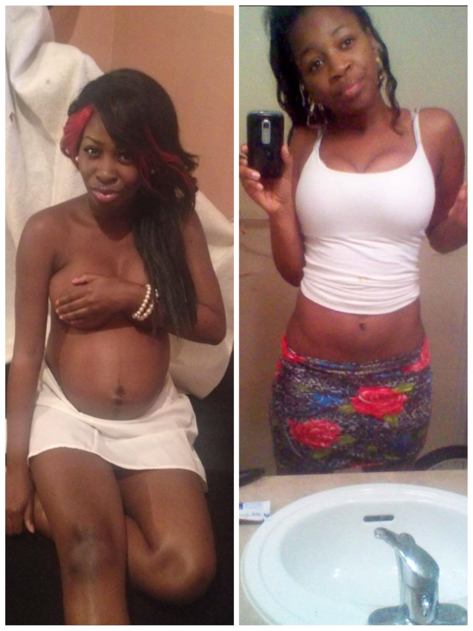 Before n after mix pregnant