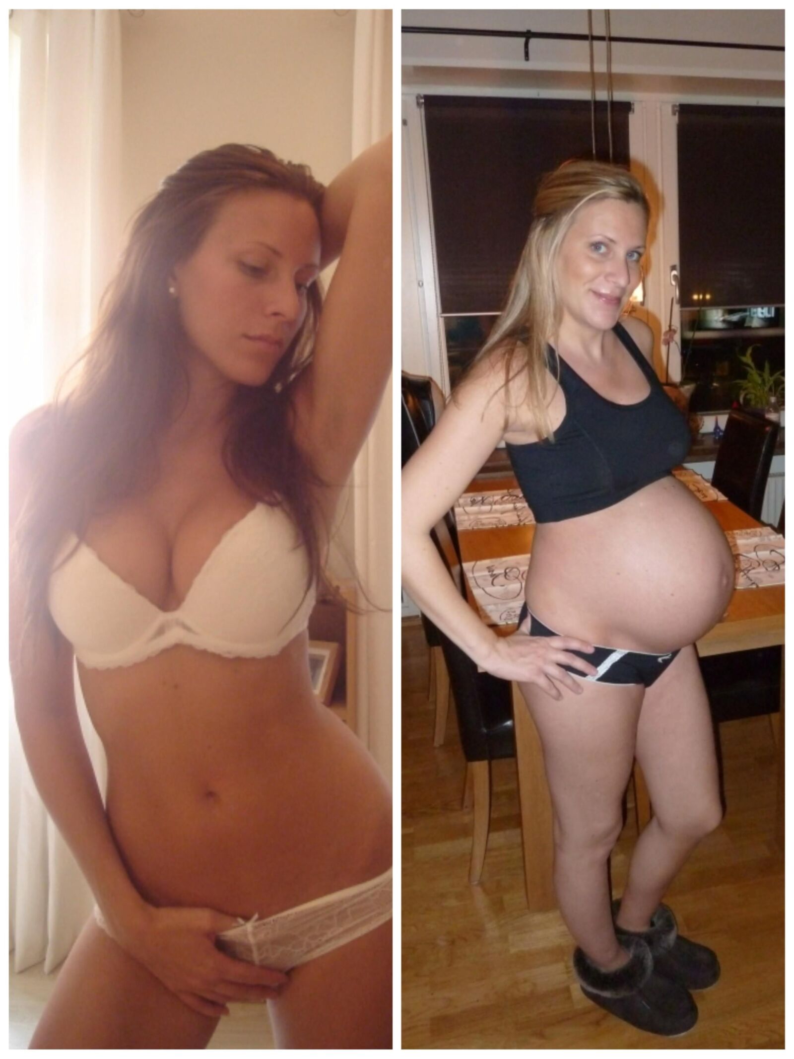 Before n after mix pregnant