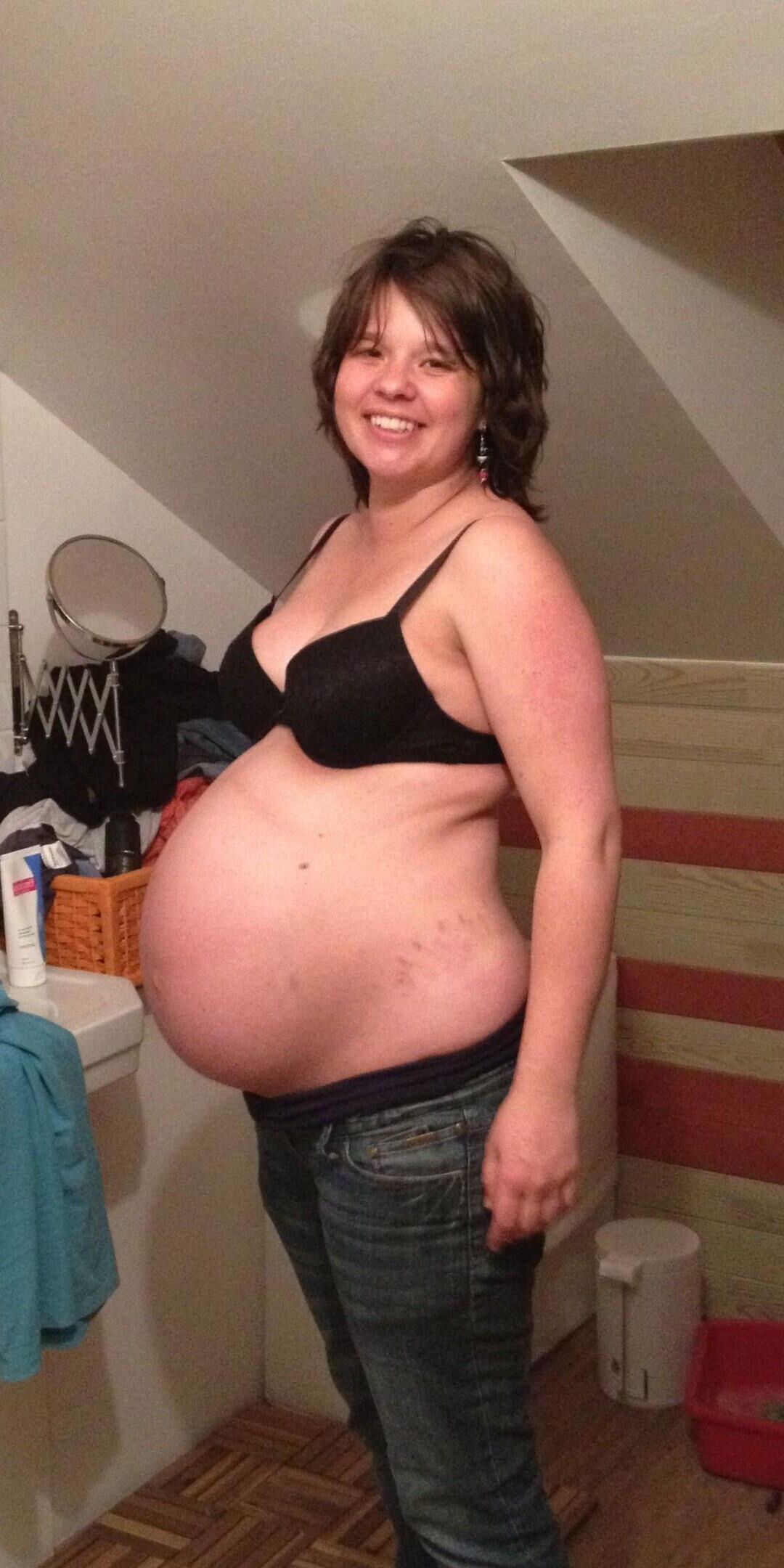 Huge pregnant belly homemade