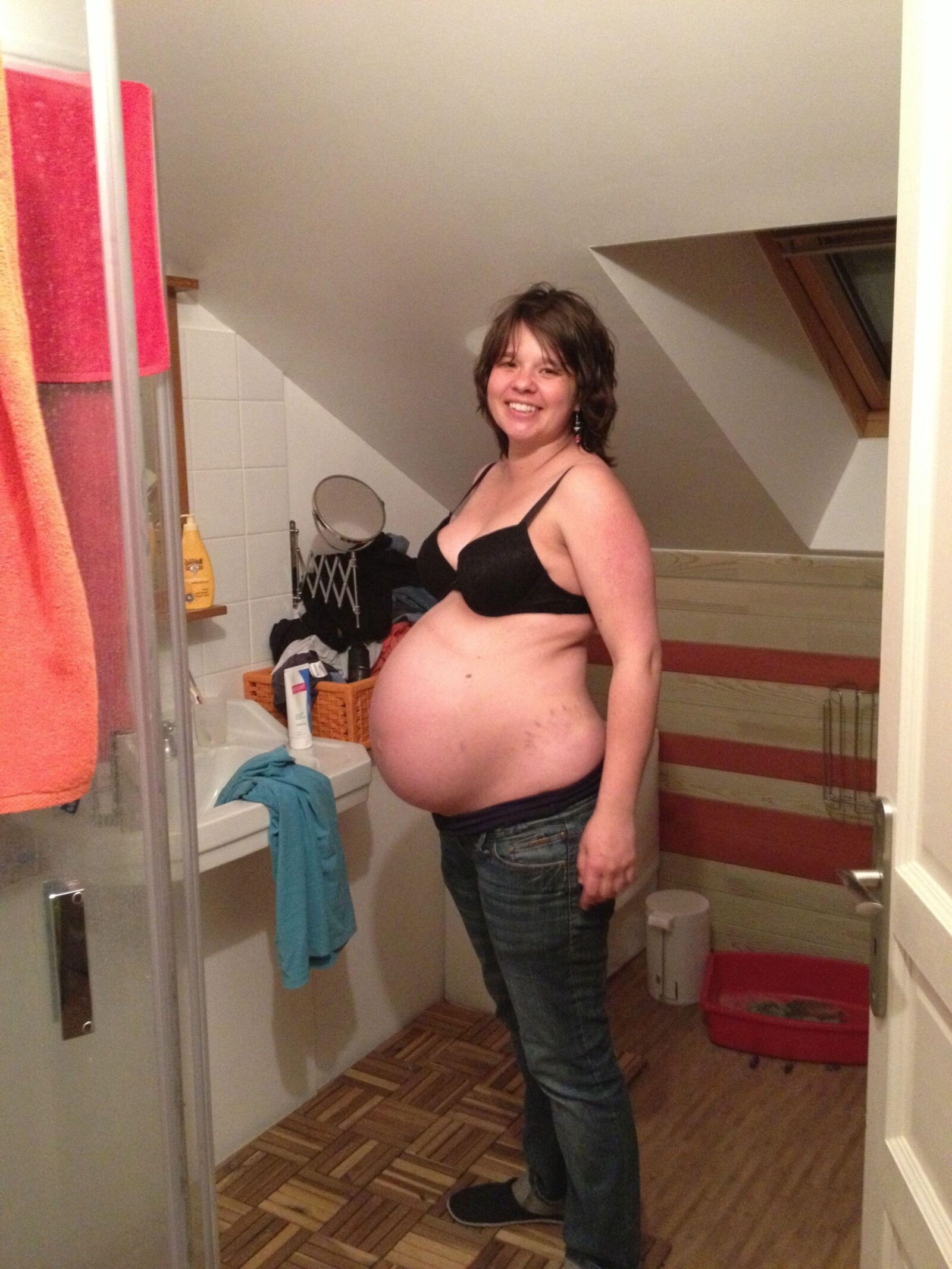 Huge pregnant belly homemade