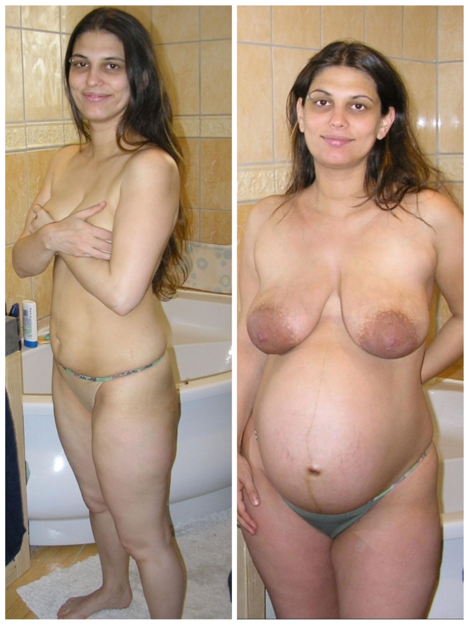 Before n after mix pregnant