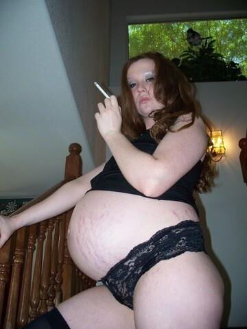 Pregnant Redhead Smoking