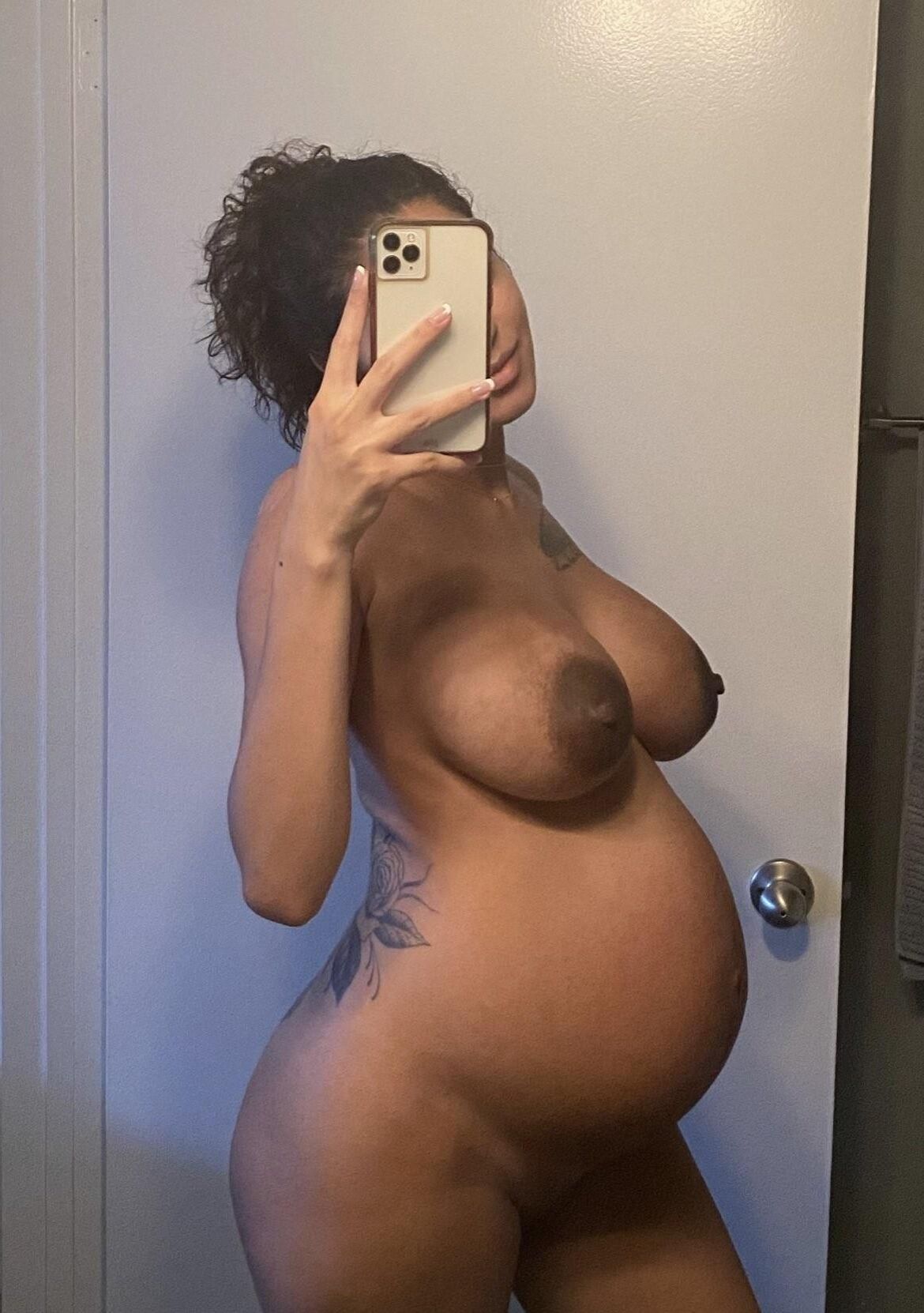 Pregnant ebony