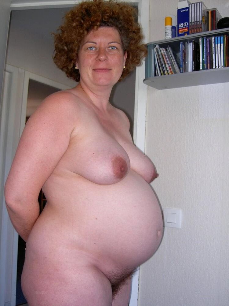 Pregnant French mature wife with curly hair