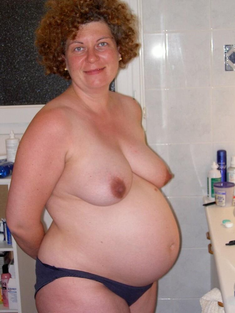 Pregnant French mature wife with curly hair