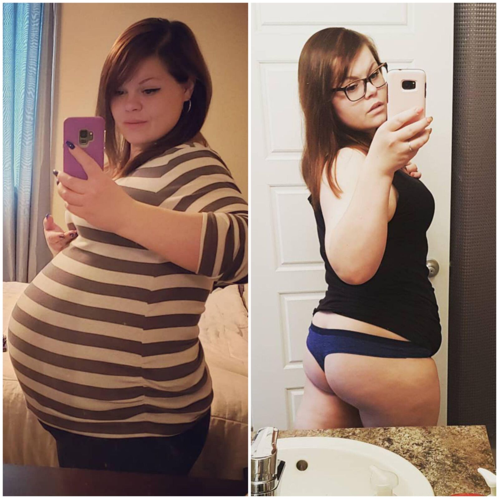 Pregnant - before and after 2