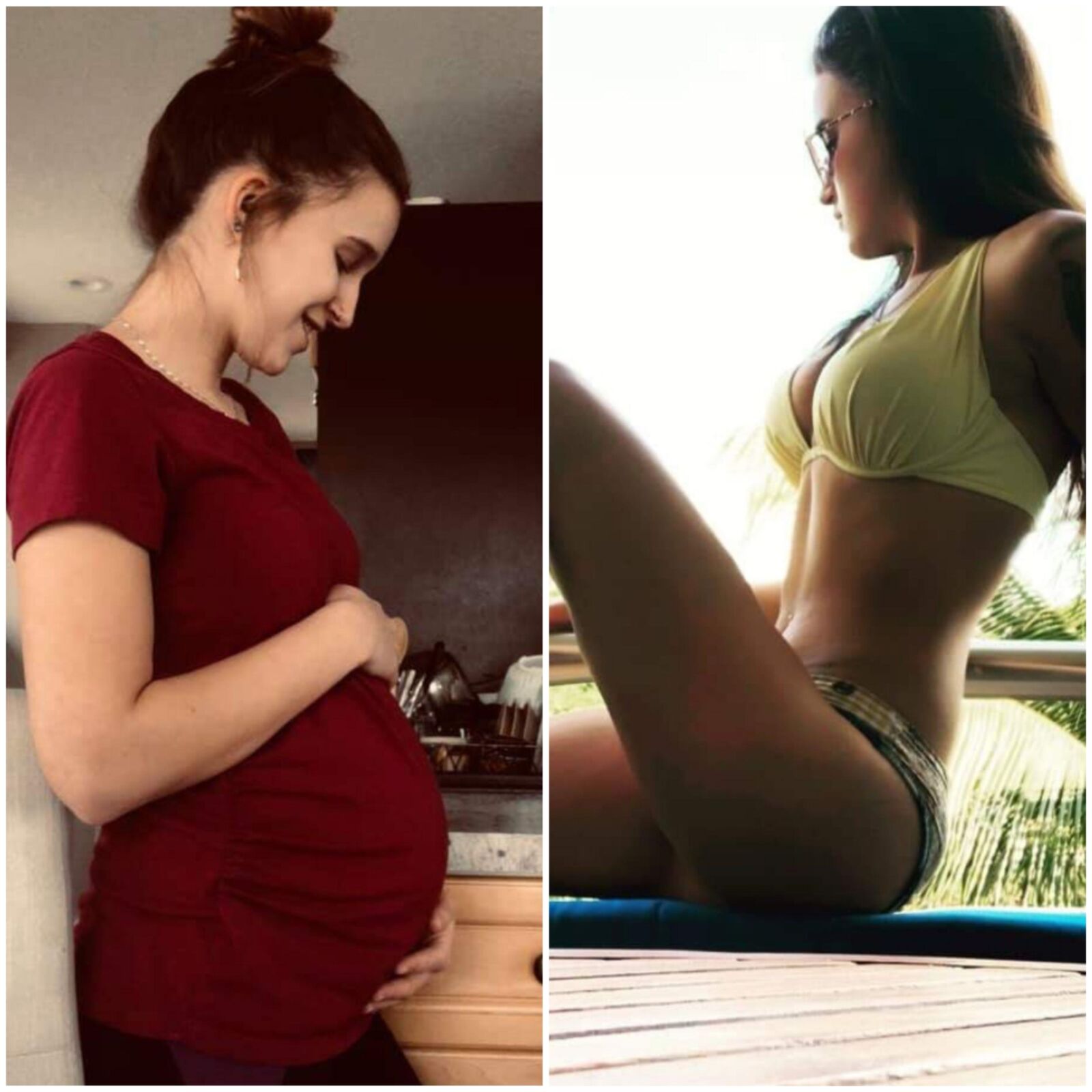 Pregnant- before and after 5