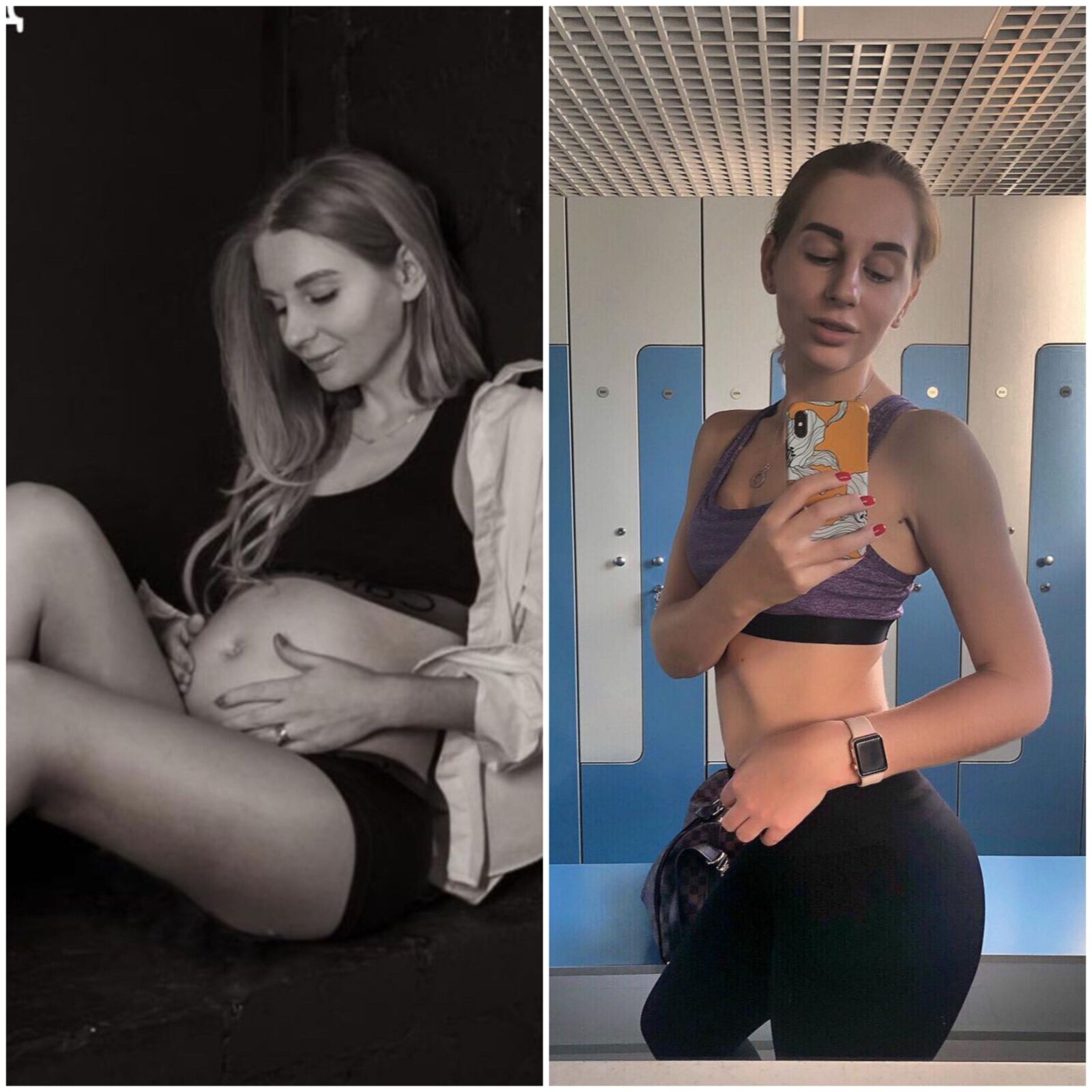 Pregnant - before and after 2